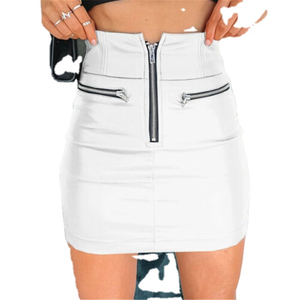 Offre Spéciale dames mignon mini jupe femmes à la mode en cuir PU avec plissé fausse saison d'hiver taille naturelle - Product Image 3