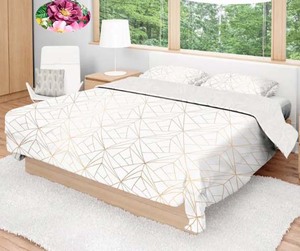 Sábana blanca y verde de algodón puro hecha a mano india con dos fundas de almohada tela hecha a mano impresa para decoración de dormitorio para uso doméstico - Product Image 3