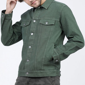 Meilleures ventes en ligne Veste en jean pour homme Veste en jean teinte simple Confortable et respirante Vestes en jean pour homme - Product Image 5