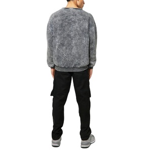 Sweat-shirts pour hommes au design unique, effet délavé, différents styles, fournisseur direct d'usine, col rond, sweat-shirt délavé pour hommes - Product Image 3