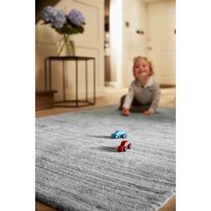 Handmade Large Silver <b>Grey</b> Wool <b>Rug</b> with Fine Stripes for Bedroom Hallway <b>Living</b> <b>Room</b> - Product Image 5