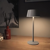 Lampe de table d'extérieur sans fil à énergie solaire en gros, 3 niveaux de luminosité tactiles, 3000K, en métal et plastique, rechargeable