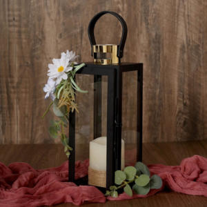 High Quality Black <b>Gold</b> Metal & Glass Dual Tone Modern Handmade <b>Candle</b> Lanterns 3 Sizes Home & Garden Decor - Product Image 3