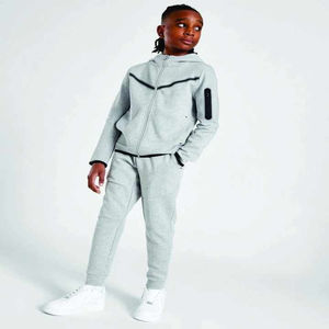 Custom Logo Boys Hooded Fleece Terry 100% Cotton Sweatsuit Wholesale Street Wear 2-Piece Set Adult 1/4 <b>Zip</b> <b>Sweatshirt</b> Jogger - Product Image 2