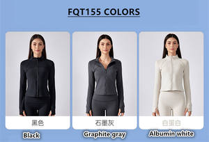Vestes de yoga respirantes à fermeture éclair pour l'hiver 2024, vestes de sport en polaire pour adultes, entraînements de gym, course à pied, fitness, avec trou pour le pouce, extensible dans les quatre sens - Product Image 3
