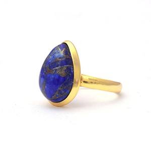 925 Solid Sterling Silver Healing <b>Crystal</b> <b>Ring</b> Unique Designer Handmade Natural Copper Lapis Lazuli Gemstone Bezel Setting Inlay - Product Image 3