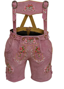 Lederhosen Original para mujer más atractivo Dark German Bavarian Hot Shorts señoras pantalones cortos cintura Oktoberfest Lederhosen - Product Image 4