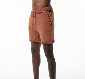 Haute qualité High Street hommes été lavage à l'acide Shorts taille moyenne séchage rapide respirant toile solide motif poches Anti-rides - Product Image 1
