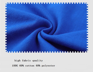 Haute qualité 180gsm 60% coton 40% Polyester col rond unisexe casual quotidien à manches courtes logo personnalisé T-shirt pour hommes - Product Image 6