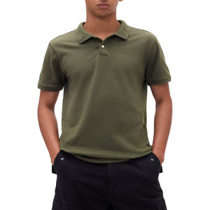 Chemises polo pour hommes en coton piqué en gros, manches courtes, coupe classique, t-shirt décontracté, logo personnalisé, tee-shirt de golf, tee-shirt de tennis - Product Image 4