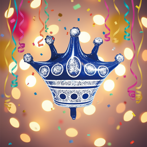 Globo Corona Azul de 76 cm, Decoración para Fiestas, Globo de Aluminio con Forma de Corona - Product Image 3