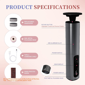 Nuovo strumento elettrico per Pedicure per la cura del piede USB ricaricabile per rimozione calli per piedi pelle morta esfoliante smerigliatrice Peeling - Product Image 2