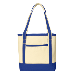 Durable Daily <b>Medium</b> Cotton Canvas Tote <b>Bags</b> Two-Tone Design Letters Long Zipper Eco-Friendly Reusable Advertising <b>Gift</b> - Product Image 4