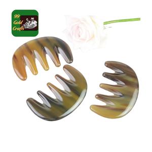 Peigne en corne de buffle naturel avec long manche pour le toilettage des cheveux des hommes et des femmes-Anti-chute de cheveux, utilisation antistatique et relaxante - Product Image 4