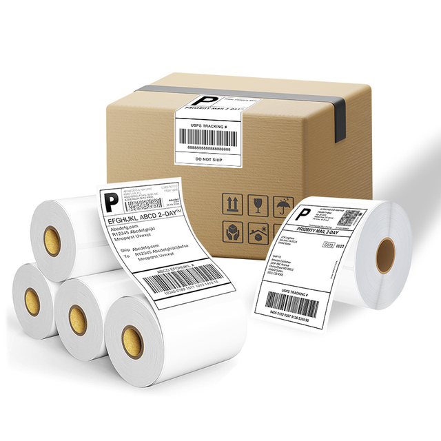 4x6 Direct Thermal Shipping Labels 100x150mm Barcode Label Roll for Logistics