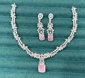 Recién llegado, conjunto de collar brillante de diamantes americanos con pendientes a juego, joyería India para mujeres para todas las funciones y fiestas - Product Image 2