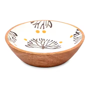 Vibrant écologique Animal émail imprime peint à la main en bois et émail sculpté bols pour servir par Artisan Craft - Product Image 6