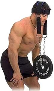 Arnés de cuello para levantamiento de pesas – Arnés de cabeza ajustable con cadena de acero para entrenamiento de cuello, fuerza muscular y fitness - Product Image 2
