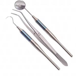 Juego de Pinzas Dentales Manuales con Logotipo Personalizado de Alta Calidad, Instrumentos Quirúrgicos Reutilizables de Plata - Product Image 1