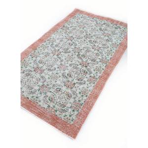 Tapis en laine noué à la main de grande taille, style vintage, Pae-3283, motif floral rouge-orange, pour la maison, le salon, le couloir, rectangulaire, pour adolescents - Product Image 2