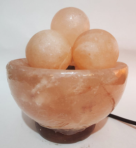 High quality Natural Himalayan Pink Salt Himalayan Salt Natural Crystal Rock Fire Bowl With Rounded Balls Fire Bowl Salt <b>Lamps</b> - Product Image 5
