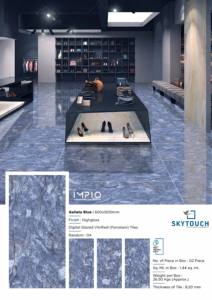 Fabricante y exportador indio de porcelana pulida de calidad italiana, azulejos esmaltados para suelos y paredes, diseños de color azul de - Product Image 5