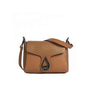 Borsa a Tracolla Strutturata in Vera Pelle di Doppio Cuoio e Pelle di Coccodrillo - Made in Italy - Art. 24047 - Product Image 1