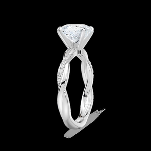 แหวนหมั้นเพชรทรงคุชชั่น 1.10 กะรัต ผลิตในห้องปฏิบัติการ ได้รับการรับรองจาก IGI ตัวเรือนทองคำแท้ 14k ดีไซน์เกลียว - Product Image 2