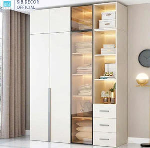 Armario de estilo moderno, armario de madera con puertas de cristal, armario de alta calidad, precio competitivo de tamaño completo - Product Image 1