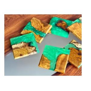 Fantaisie artistique résine décorative bois massif thé caboteur résine coussin isolant sous-verres personnalisés maison et cuisine - Product Image 2