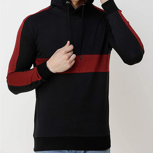 Sweat-shirt à capuche personnalisé pour hommes avec logo personnalisé de couleur unie en polyester/coton - Product Image 2