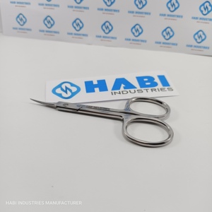 Tijeras para cutículas de hoja afilada de alta calidad, tijeras para cutículas de manicura Extra afiladas de acero inoxidable, mayorista HABI INDUSTRIES - Product Image 2