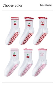 Chaussettes de Pilates antidérapantes pour femmes, chaussettes de <span class=keywords><strong>yoga</strong></span> adhérentes, chaussettes de barre mignonnes, chaussettes athlétiques collantes, chaussettes de Pilates pour l'entraînement - Product Image 6