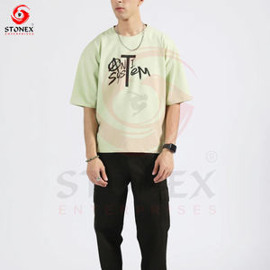 T-shirts streetwear surdimensionnés personnalisés T-shirt Boxy à épaules tombantes pour unisexe - Product Image 2