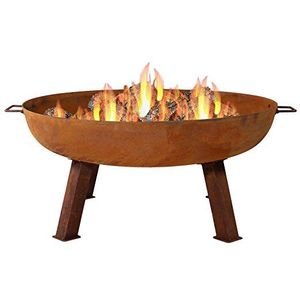 Brasero Decorativo de Hierro, Diseño Artístico, Centro de Mesa para Patio o Jardín, Estilo Moderno, Elegante, Ambiente Cálido, Madera - Product Image 1