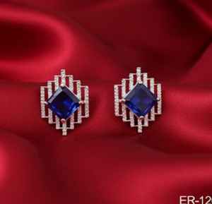 เครื่องประดับ CZ AD ที่สง่างามโรเดียมสีขาวขัดสไตล์แฟนซีสุดยอดต่างหูต่างหูชุดปาร์ตี้ที่สมบูรณ์แบบสำหรับผู้หญิงและทุกวัน - Product Image 2