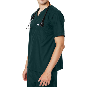 Ensemble d'uniformes médicaux tricotés en matière durable, col montant, manches courtes, anti-plis, haute qualité, pour usage hospitalier - Product Image 4