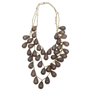 Collier de déclaration perlé en résine fait à la main, Design en bois, élégant, bijoux de Costume artificiel - Product Image 6