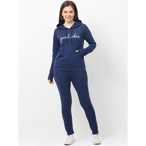 Conjunto de chándal con estampado de logotipos de algodón personalizado al por mayor, sudadera con capucha para correr con parte inferior activa, diseño de Jogger en blanco - Product Image 2