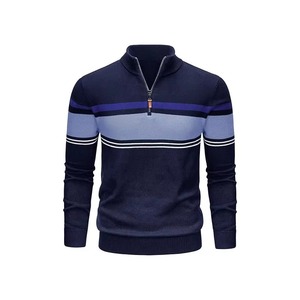 Pulls en tricot pour hommes sur mesure OEM, motif uni, décontracté, doublure en coton pour l'hiver - Product Image 1