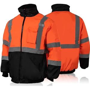 Veste de sécurité en toile imperméable à ressort réfléchissante surdimensionnée multicolore pour hommes avec logo à l'avant - Product Image 1