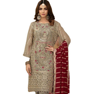 Heavy <b>Fox</b> Blooming Georgette Embroidered Diamond Work Salwar Suit Party Wear <b>Dress</b> Collection - Product Image 1