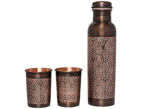 Botella de Agua de Cobre Hecha a Mano Clásica de 1000 ml, Reutilizable, Ecológica, Única, Moderna, de Diseño Personalizado, Última Decoración para Adultos