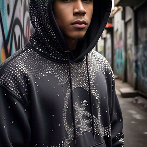 Sweat-shirts à capuche unisexes en molleton 100 % coton, coupe oversize, grammage lourd, personnalisables avec logo, écologiques, avec poches – Vente en gros - Product Image 2