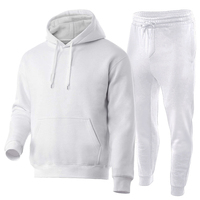 Ensemble deux pièces pour homme : haut à capuche en polaire et pantalon évasé, 100 % coton, design à volants, écologique, vintage, effet vieilli