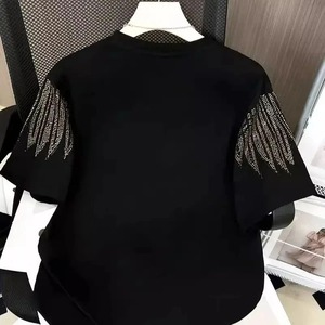 Camisetas de lujo para hombre con logotipo personalizado de diamantes de imitación Hip Hop Camiseta de moda Algodón Bling Diseño Proveedor al por mayor - Product Image 6