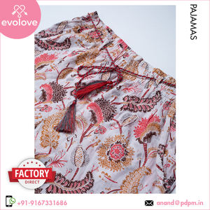 100% algodón señoras de longitud completa solo Jersey pijama pantalón de alta calidad Color blanco ropa de dormir uso doméstico verano ropa de noche mujeres - Product Image 4