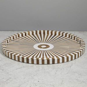 Produit solide Forme ronde Incrustation de luxe en bois et résine Plateau à chocolat Qualité chaude pour la maison Hôtel Utilisation Dernière conception Plateau de service - Product Image 2