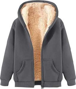 <b>Fleece</b> Jacket Women with Hood, Ladies Zip Up <b>Hoodies</b> Warm Winter Jackets Hooded Sweatshirt, <b>Sherpa</b> <b>Fleece</b> Jacket - Product Image 1