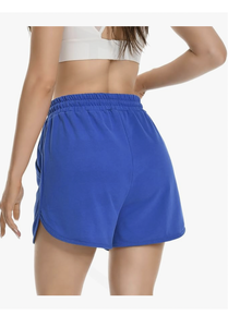 Pantalones Cortos Deportivos Casuales de Algodón para Mujer, Estilo Informal, con Dobladillo Curvo, para Verano, con Cordón, para Hacer Ejercicio, con Bolsillos - Product Image 3